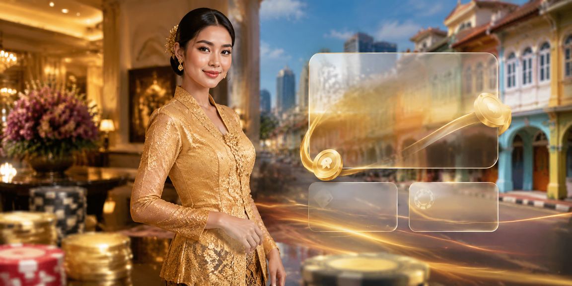 Pengguna wanita berbaju kebaya menikmati platform taruhan sukan 55100 di Pulau Pinang